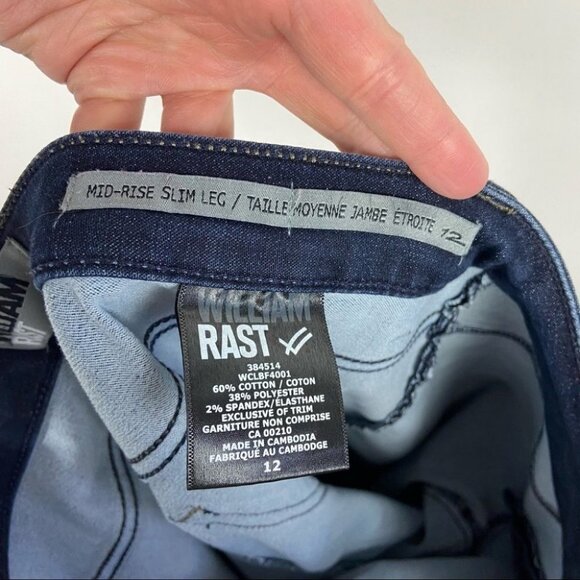 William Rast Justin Timberlake Slim Leg Dark Blue Jeans Size 12 Denim Mid Rise - Picture 7 of 13